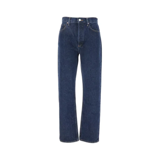 High-Waisted Straight-Leg Jeans
