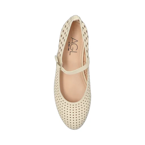 Mary Jane Flats With Perforated Detailing
