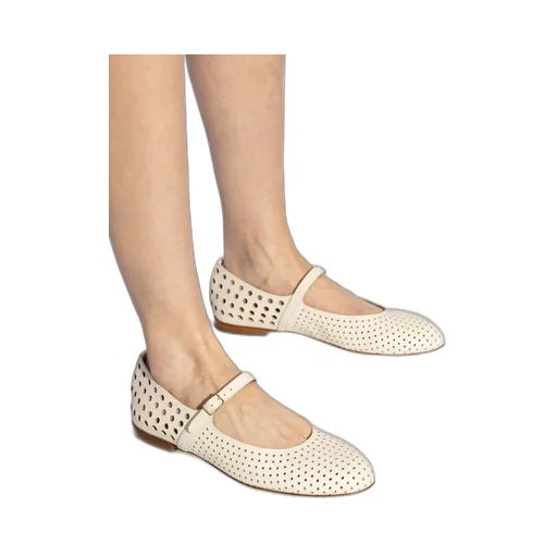 Mary Jane Flats With Perforated Detailing