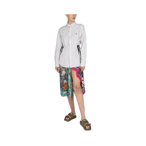Button-Down Shirt With Drawstring Waist