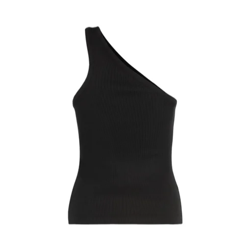 One Shoulder Ribbed Tank Top