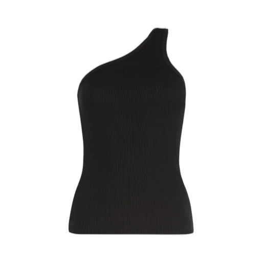 One Shoulder Ribbed Tank Top
