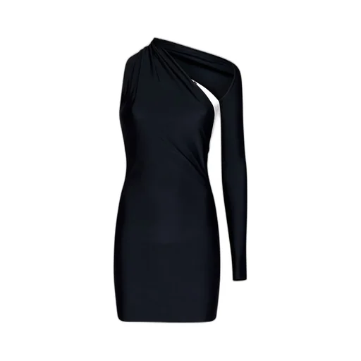 One-Shoulder Draped Mini Dress