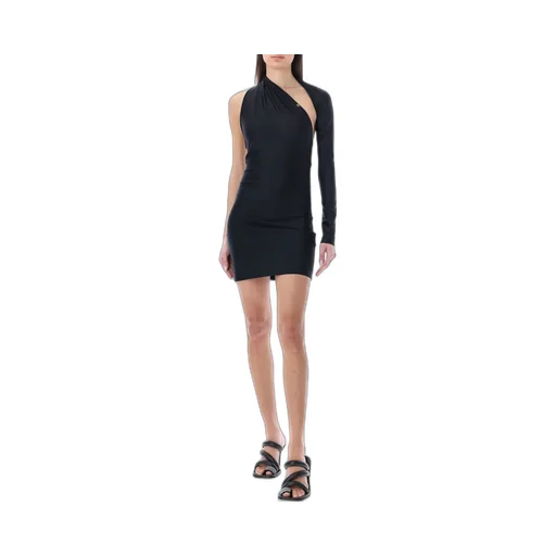 One-Shoulder Draped Mini Dress