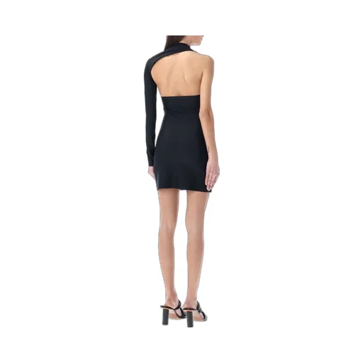 One-Shoulder Draped Mini Dress