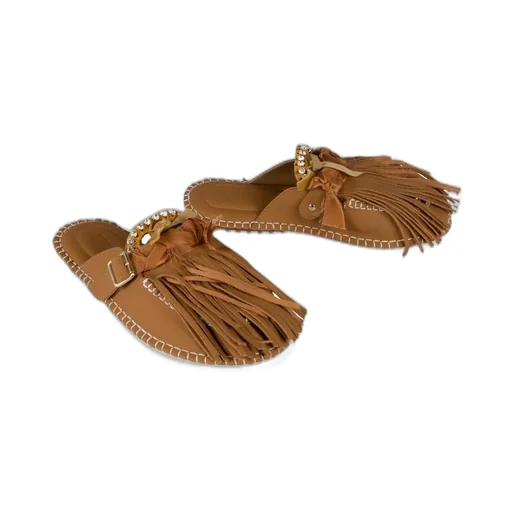 Mules With Tassel And Jewel Detail