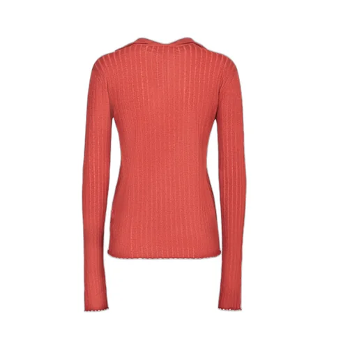 Ribbed Knit Polo Shirt