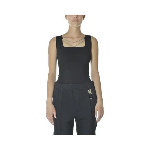 Sleeveless Square Neck Top With Chain Detail