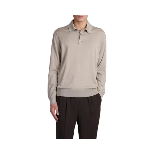 Long-Sleeve Knit Polo Shirt