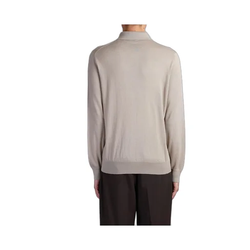 Long-Sleeve Knit Polo Shirt