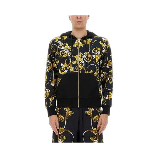Zip-Up Hoodie With Baroque Print