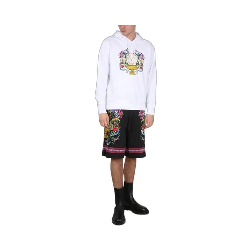 Hooded Sweatshirt With Baroque Print