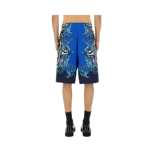 Baroque Print Silk Shorts