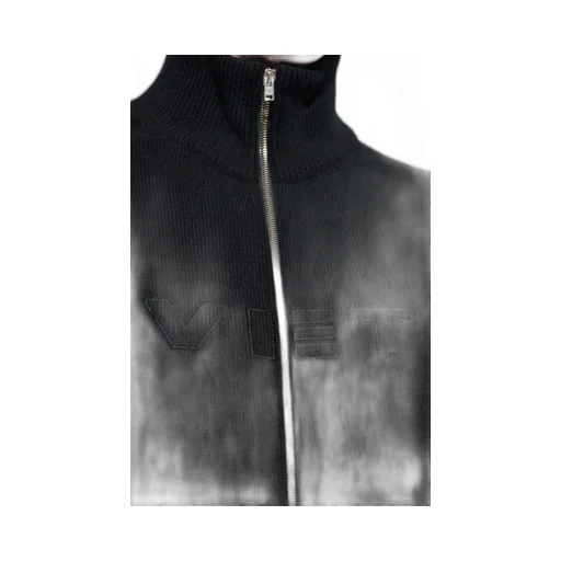 Zip-Up Knit Cardigan
