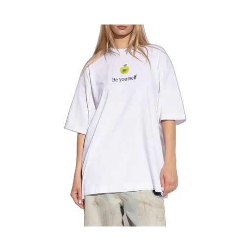 Oversized T-Shirt With Apple Print