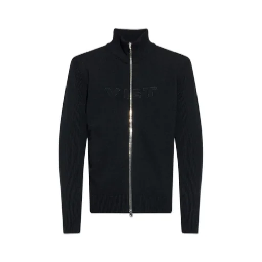 Zip-Up Knit Cardigan