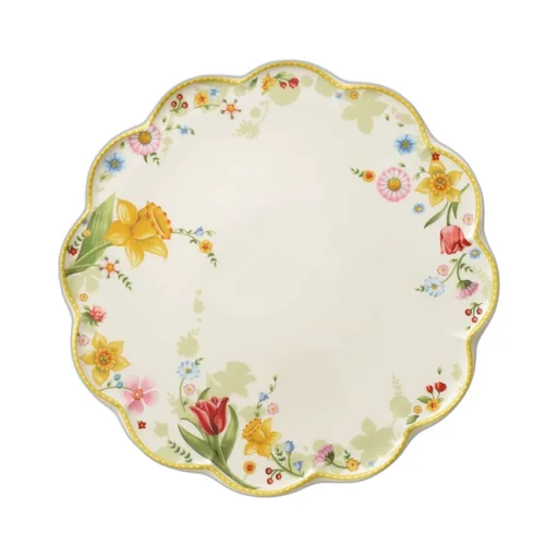 Scalloped Floral Plate
