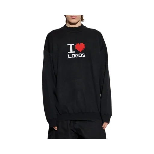 I Love Logos Mock Neck Sweatshirt