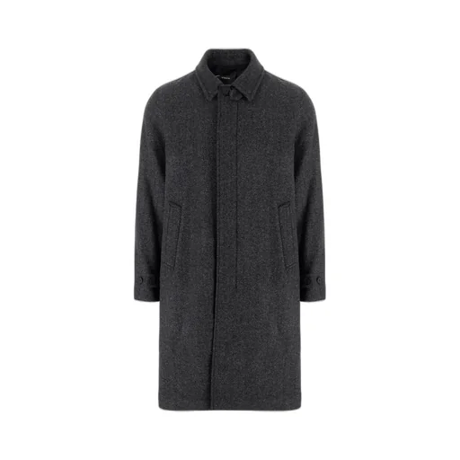 Herringbone Wool Blend Overcoat