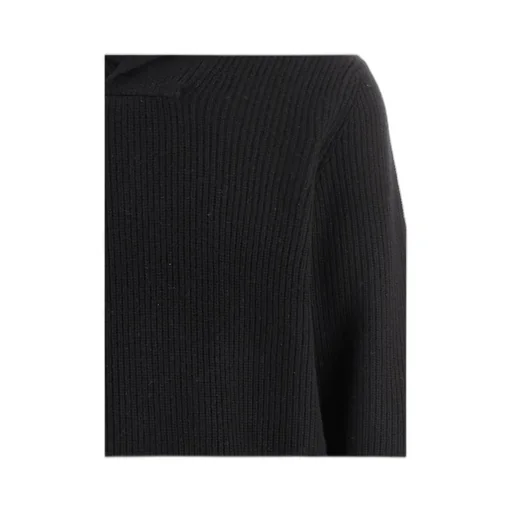 Shawl Collar Ribbed Knit Sweater
