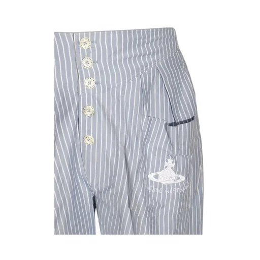 Striped High-Waisted Pleated Shorts