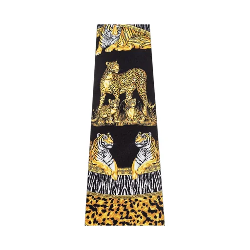 Tiger And Leopard Print Silk Tie