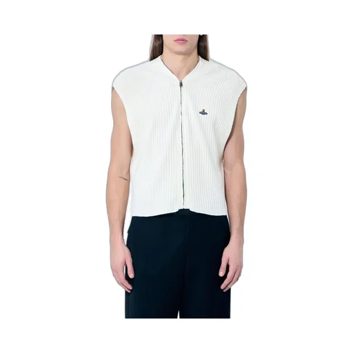 Ribbed Knit Zip Vest