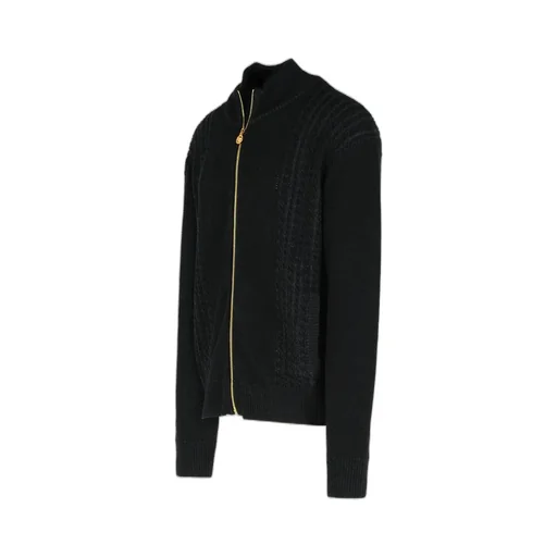 Medusa Print Zip-Up Cardigan