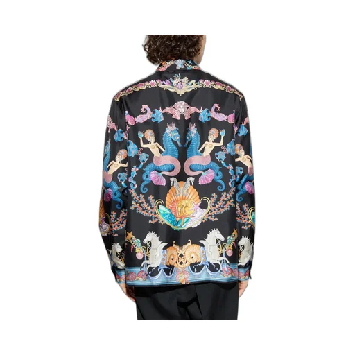 Medusa Print Silk Shirt