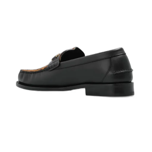 Loafers With Tiger Print And Medusa Buckle