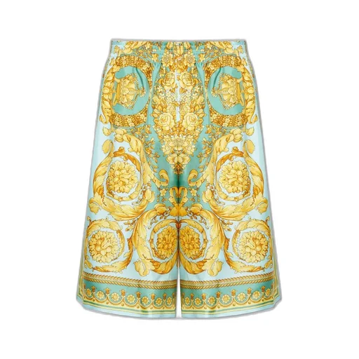 Baroque Print Silk Shorts