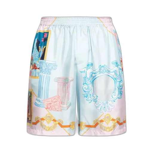 Baroque Print Silk Shorts
