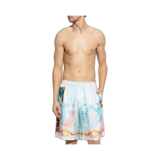 Baroque Print Silk Shorts