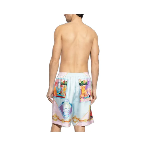 Baroque Print Silk Shorts