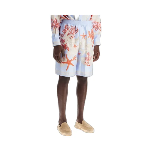 Baroque Print Silk Shorts