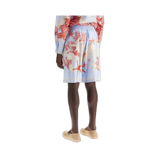 Baroque Print Silk Shorts