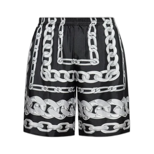 Chain Print Silk Shorts