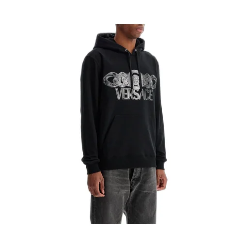 Hoodie With Medusa Chain Print