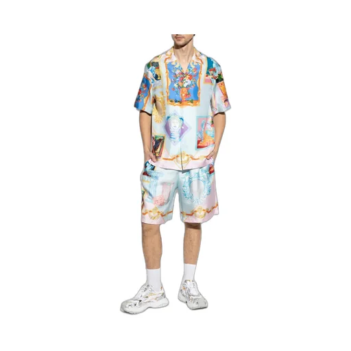 Baroque Print Silk Shorts