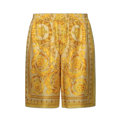 Barocco Print Silk Shorts