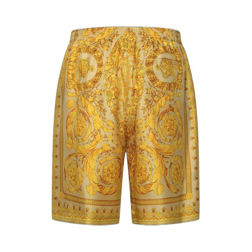 Barocco Print Silk Shorts