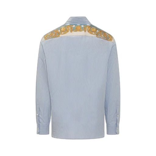 Striped Cotton Shirt With Baroque Print