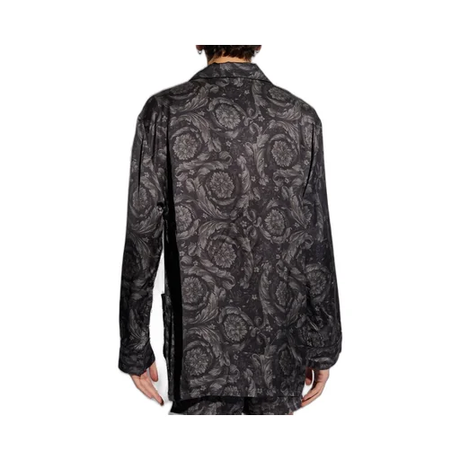 Baroque Print Silk Pajama Shirt