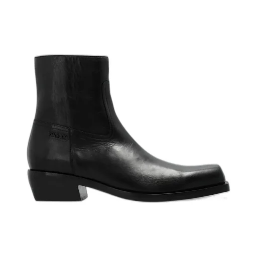 Square-Toe Leather Boots