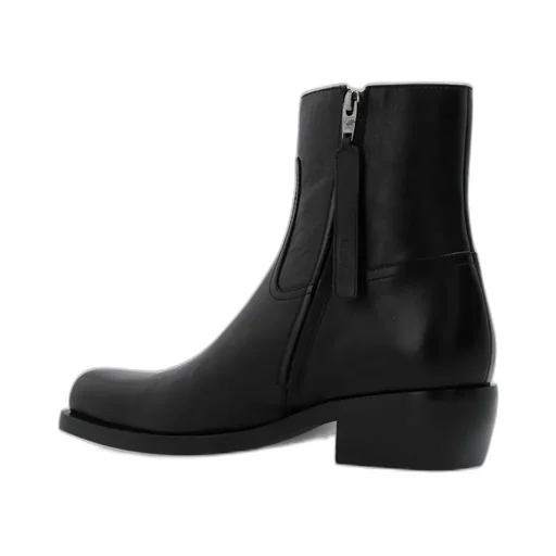 Square-Toe Leather Boots
