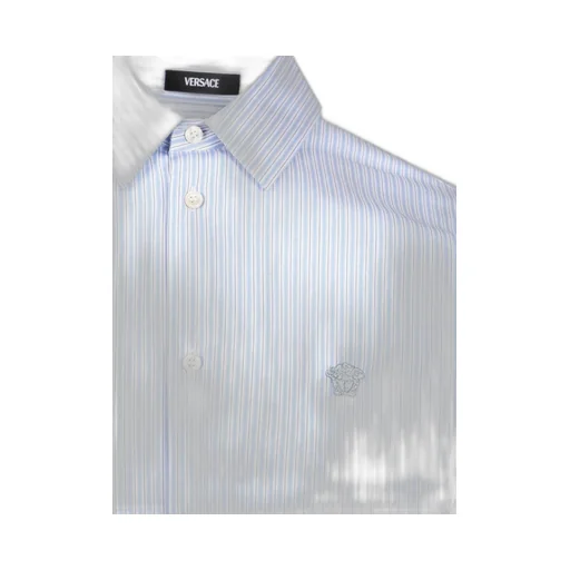 Striped Shirt With Medusa Detail