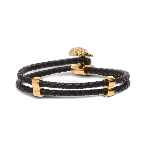Medusa Charm Leather Bracelet