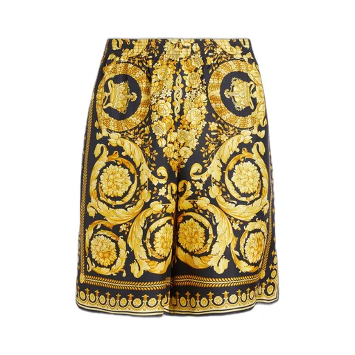 Baroque Print Silk Shorts