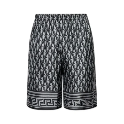 Barocco Print Silk Shorts