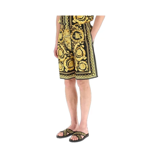 Baroque Print Silk Shorts